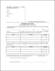 Colorado Beneficiary Deed Form Free