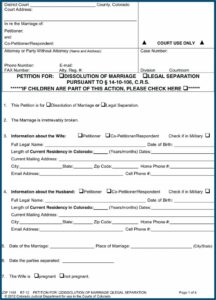 Colorado Divorce Papers Free