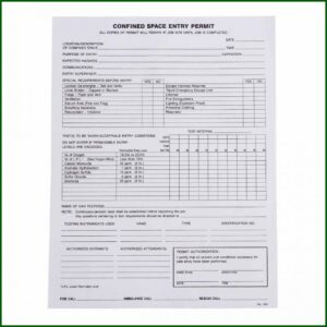 Confined Space Entry Permit Form Word Document