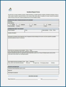 Construction Accident Report Form Template