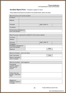 Construction Site Accident Report Form Template