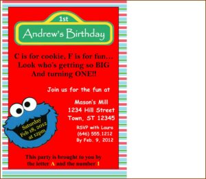 Cookie Monster Invitation Template