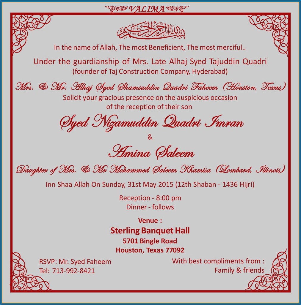 Creative Hindu Indian Wedding Invitation Wording