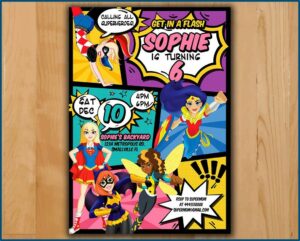 Dc Superhero Girl Invitation Template
