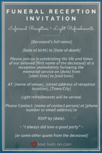 Death Anniversary Invitation Message In English