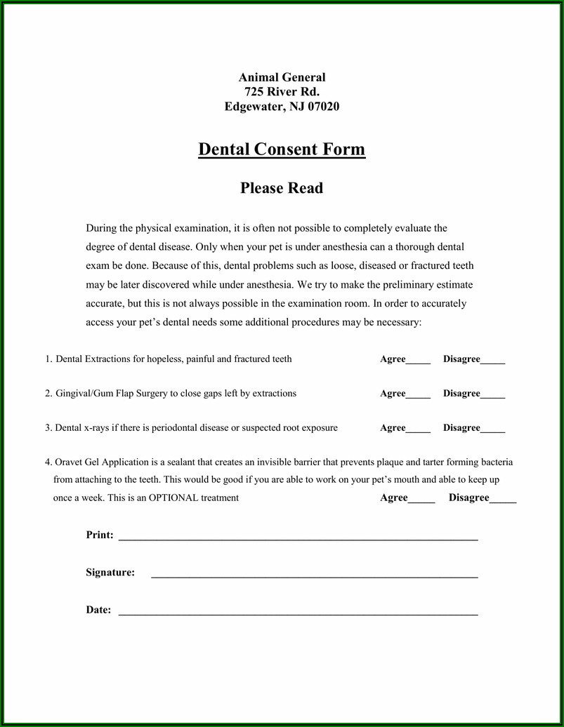 Dental Treatment Consent Form In Hindi