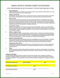 Dental Treatment Plan Consent Form