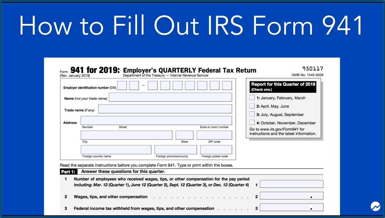 Department Of The Treasury Internal Revenue Service Address Form 941