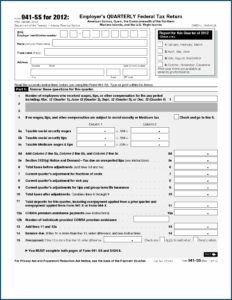Department Of Treasury Internal Revenue Service Form 941