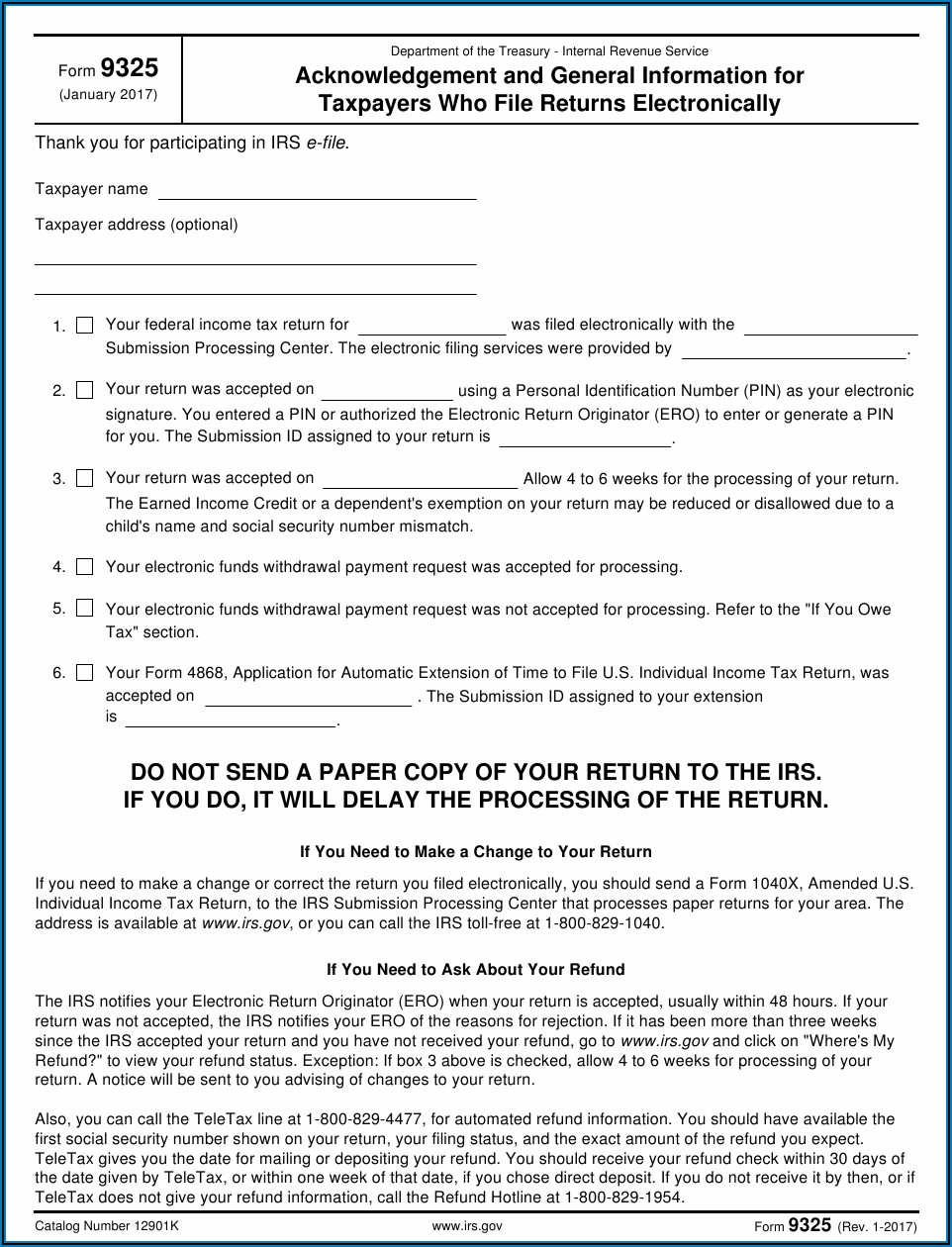 Department Of Treasury Irs Forms