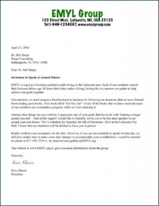 Dinner Date Invitation Letter Sample