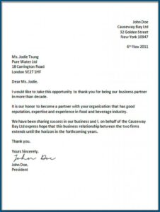 Dinner Invitation Letter Sample