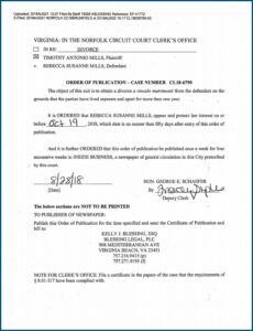 Divorce Papers In Virginia Beach