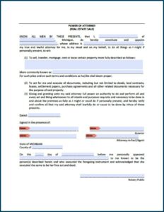 Durable Power Of Attorney Financial Form Michigan