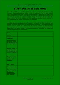 Employee Exit Interview Form Sample