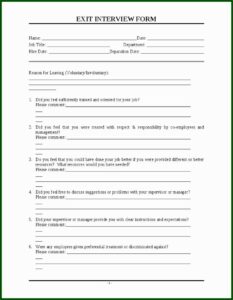 Exit Interview Form Template