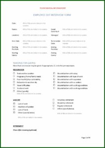 Exit Interview Form Templates