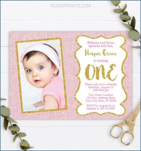 First Birthday Invitation With Photo