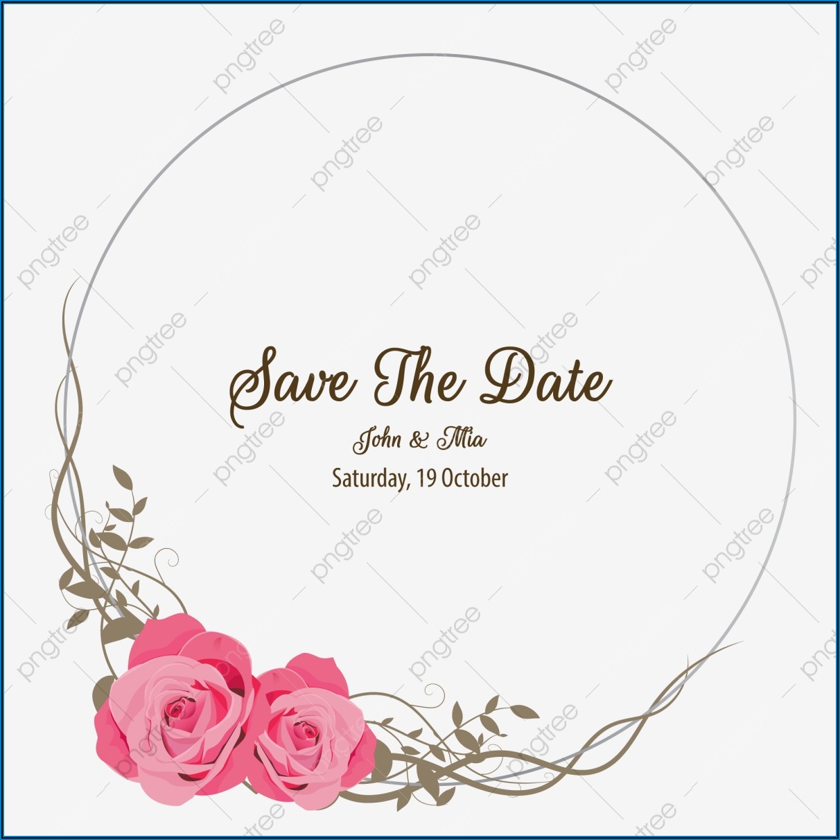 Flower Border For Wedding Invitation Png