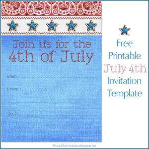 Fourth Of July Invitation Template Free