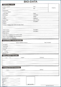 Free Blank Resume Form Download