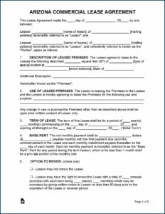 Free Commercial Lease Agreement