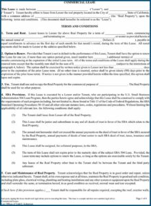 Free Commercial Lease Agreement Download