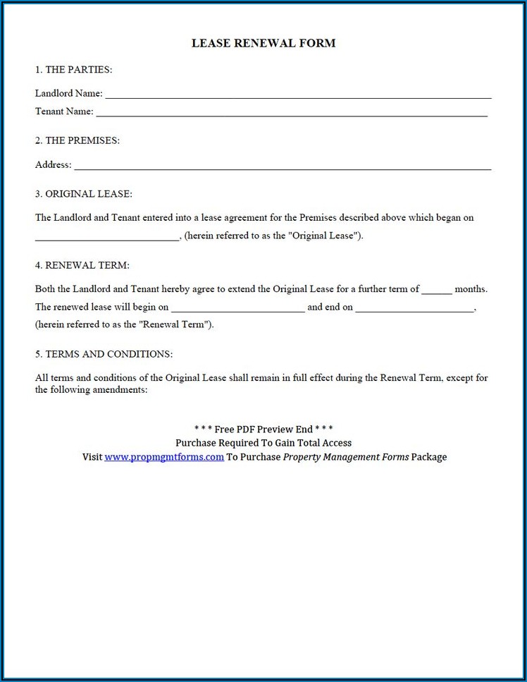 Free Commercial Lease Renewal Form Pdf