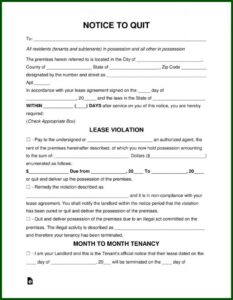Free Eviction Notice Template Download