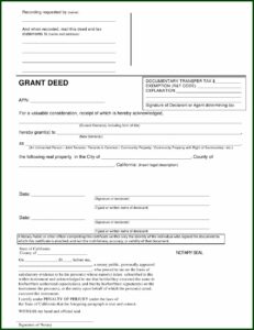 Free Joint Tenancy Grant Deed Form California
