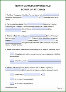 Free Nc Durable Power Of Attorney Forms To Print