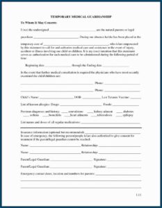 Free Online Forms For Temporary Guardianship