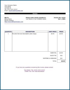 Free Online Invoice Template Pdf