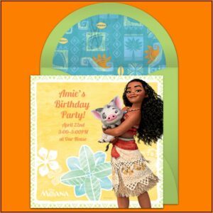 Free Online Moana Birthday Invitations