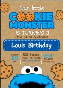 Free Personalized Cookie Monster Invitations