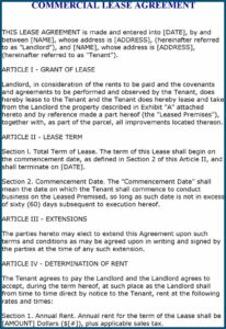 Free Printable Commercial Lease Agreement Florida