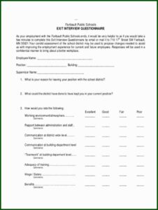 Free Sample Of Exit Interview Form