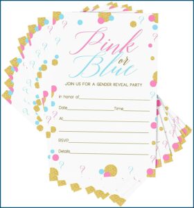Gender Reveal Blank Invitations