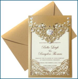 Gold Pocket Wedding Invitations
