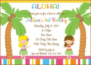 Hawaiian Birthday Party Invitation Wording