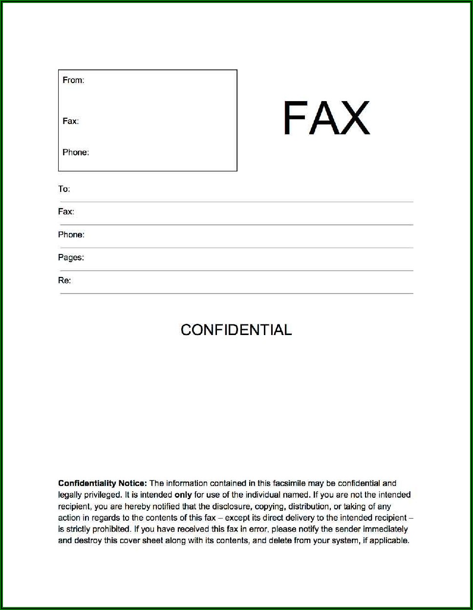 Hipaa Confidentiality Statement For Fax Cover Sheet