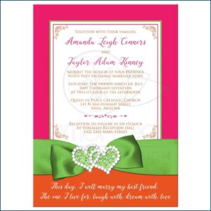 Hot Pink And Orange Wedding Invites