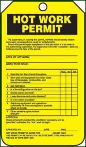 Hot Work Permit Form Osha