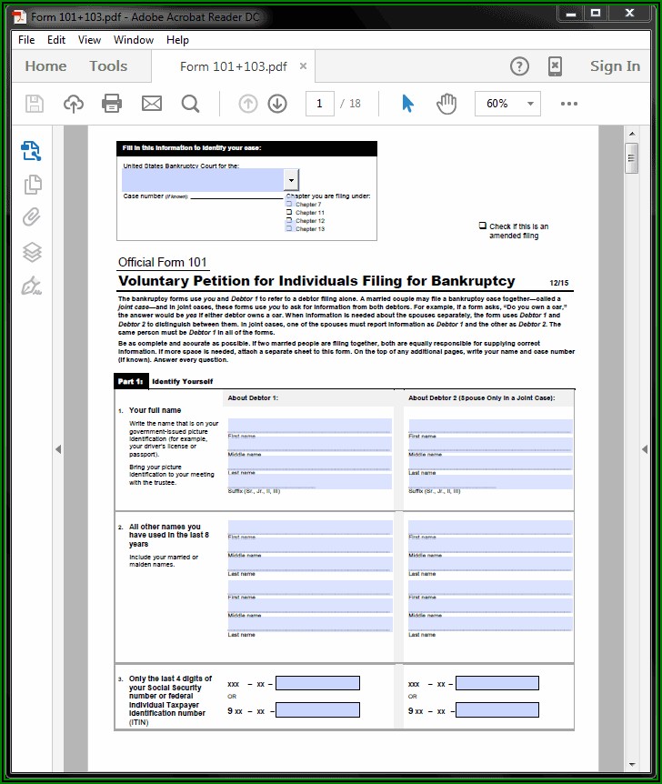 How To Fill Out Bankruptcy Forms Chapter 7