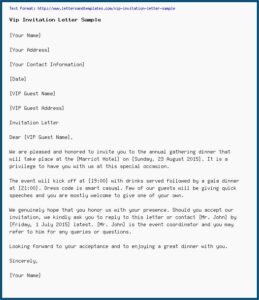 How To Write A Dinner Invitation Letter Sample
