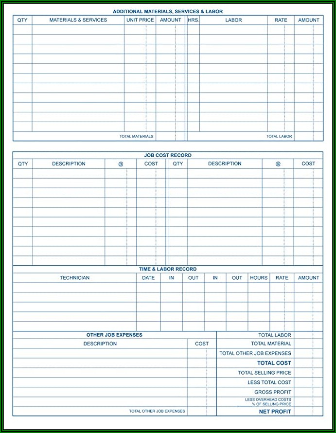 Hvac Service Invoice Forms