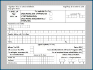 Income Tax Challan Blank Form