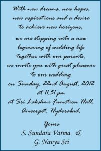 Indian Wedding Invitation Quotes In English