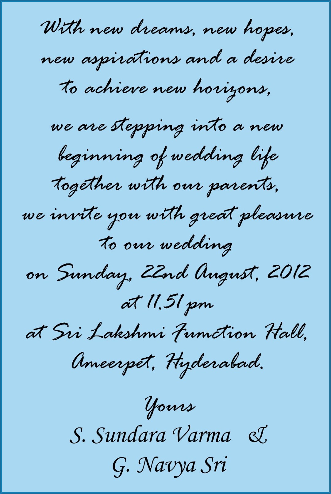 Indian Wedding Invitation Quotes In English