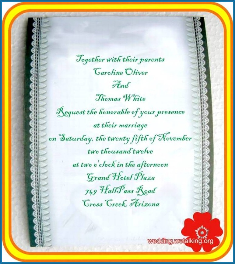 Indian Wedding Invitation Wording For Friends From Bride And Groom